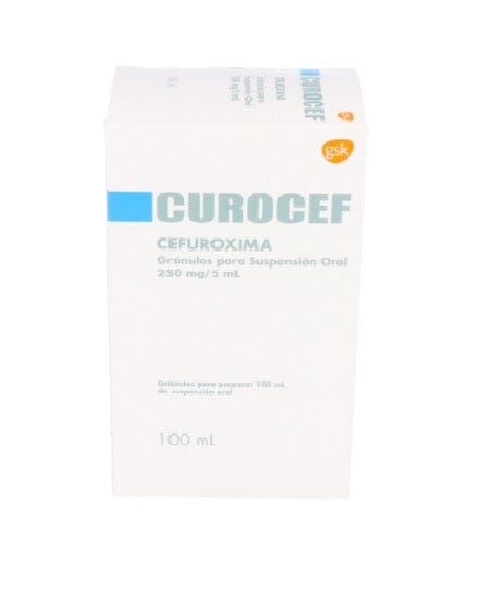 Curocef 250 mg/5 mL gránulos para suspensión oral x 100 mL (vencimiento abril 2024) GSK